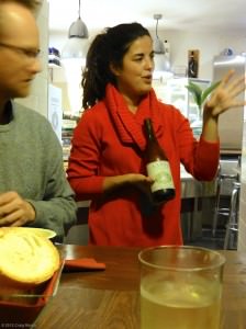 Cecilia explains the wine.