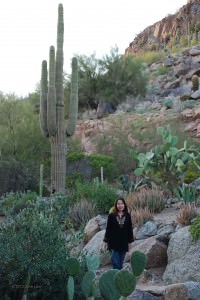 Me in the Cactus Garden, right outside our room.