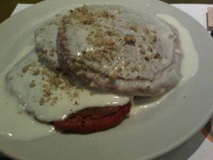 169 - Red Velvet Pancakes with Vanilla Bean Sauce at Bongo Room